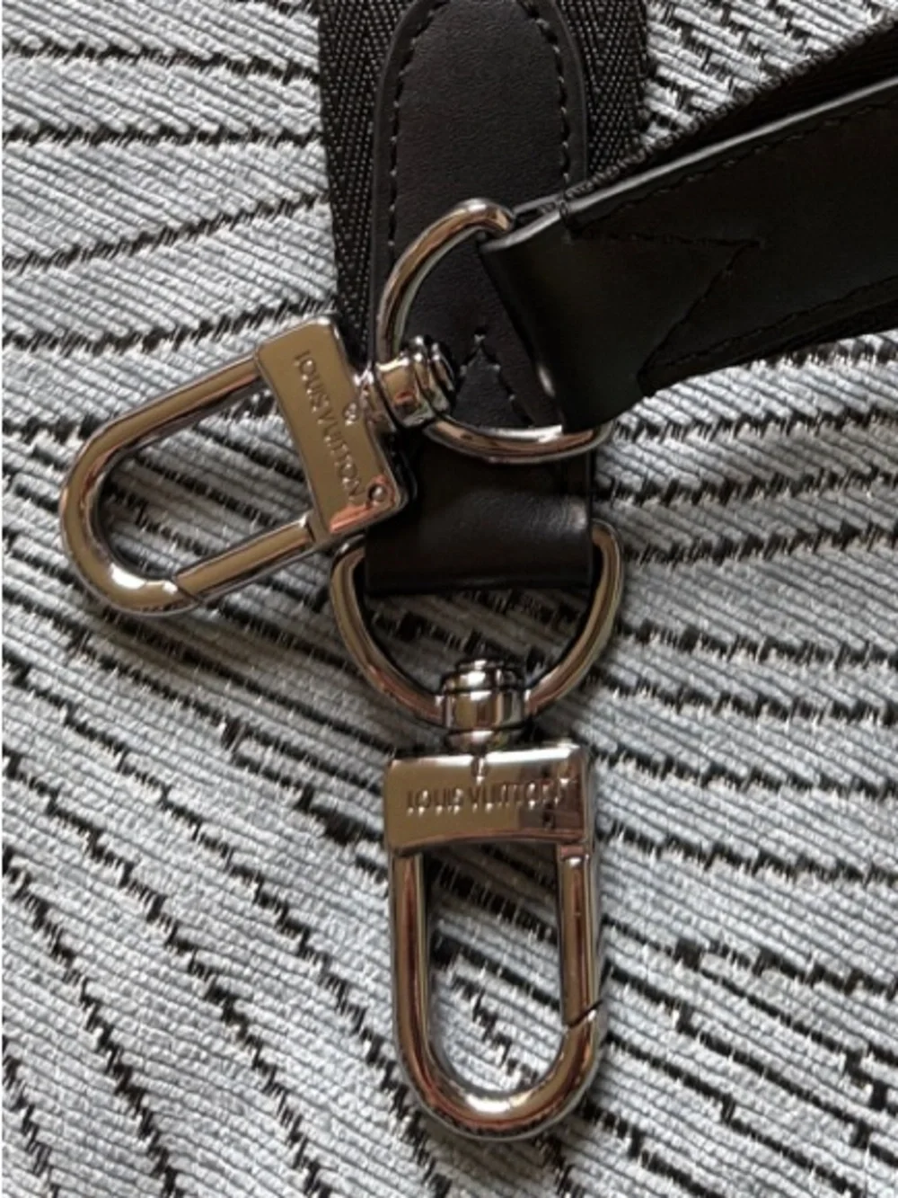 Designer INSPIRED  lvBlack Monogram Eclipse Messenger Bag with Adjustable Strap